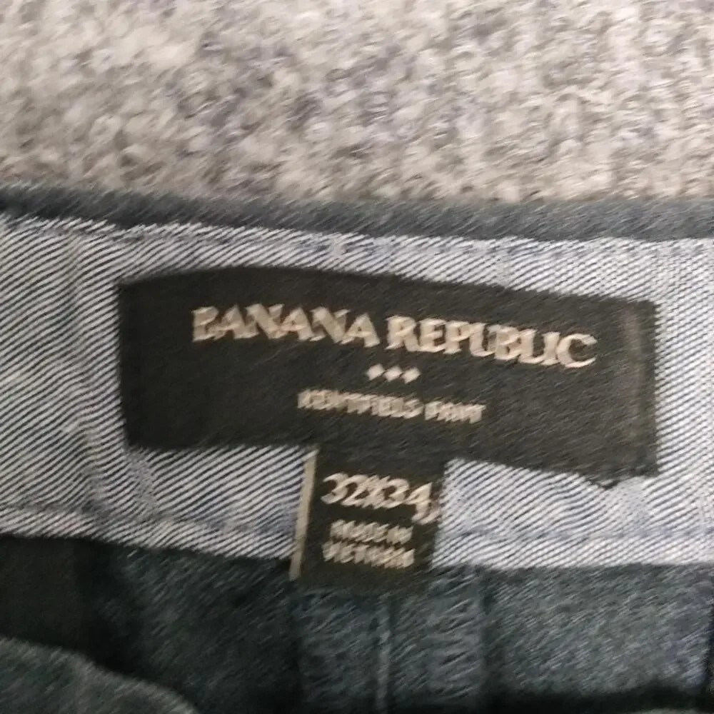 Banana Republic Pants Mens 32x34 Gray Kentfield Chino Regular Fit Stretch Cotton